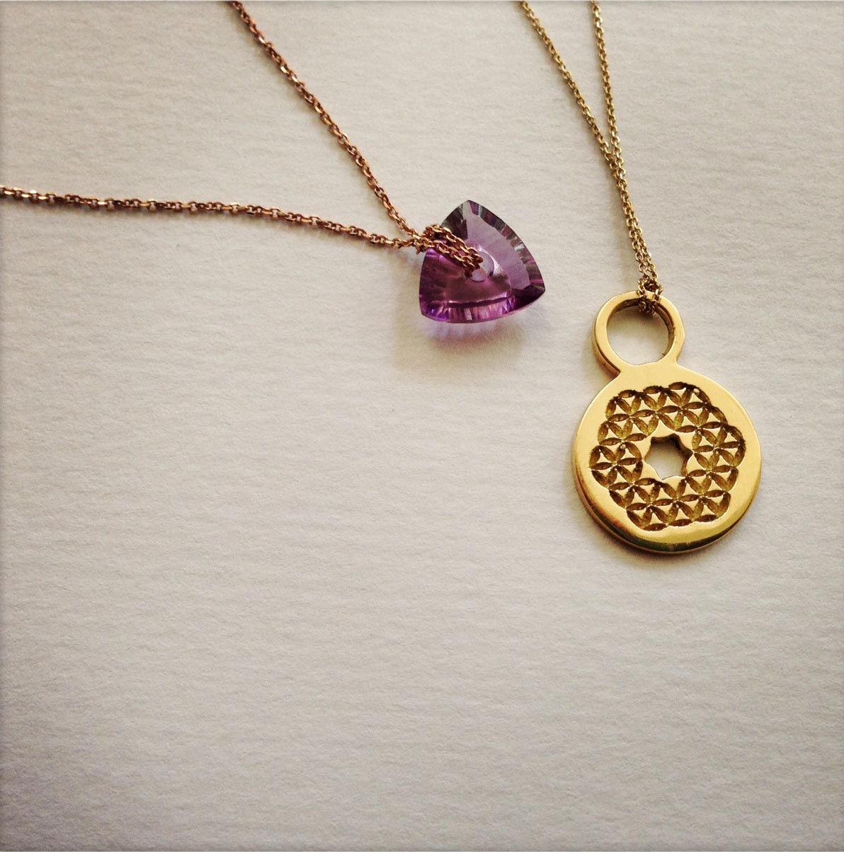 Flower of life with amethyst trillion