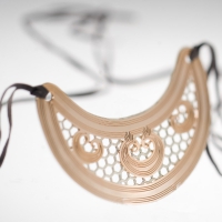 Double heart spirals with honeycomb background