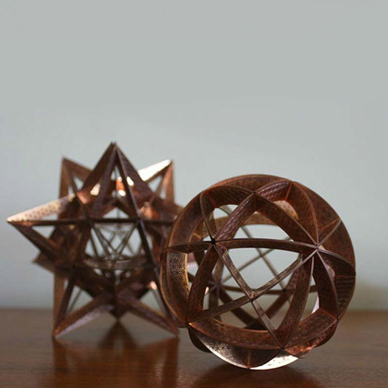 Copper platonic sculptures